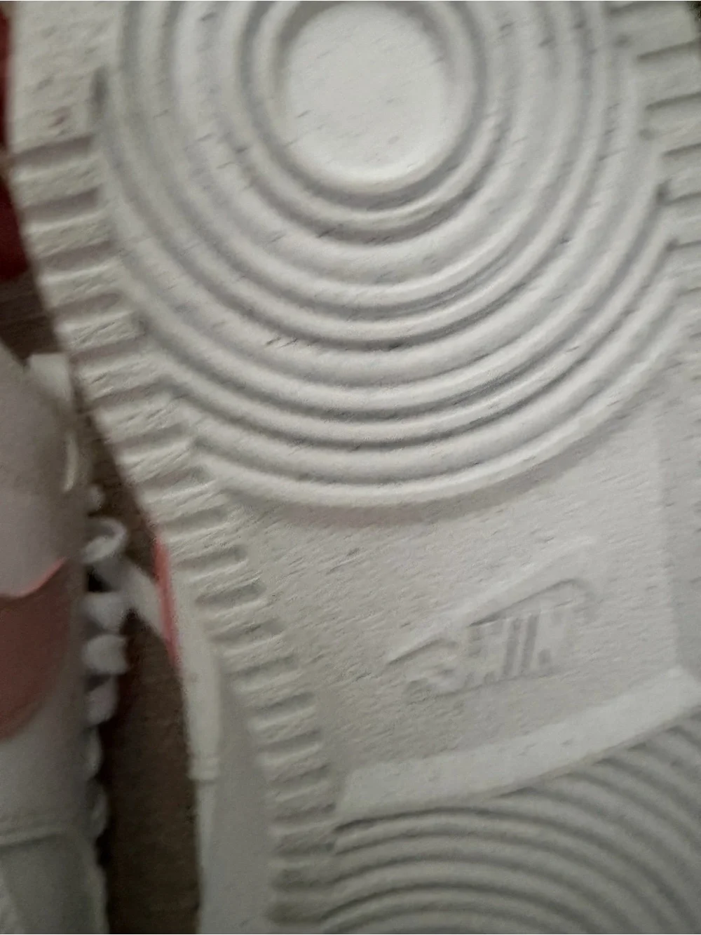 Nike White Sneakers with Light Pink Logo Tongue
